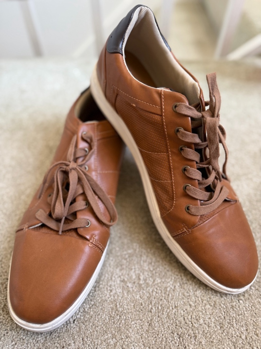 GOODFELLOW & CO Men’s EDDIE' Casual Faux Leather Sneakers Shoes Lace Up Brown 15